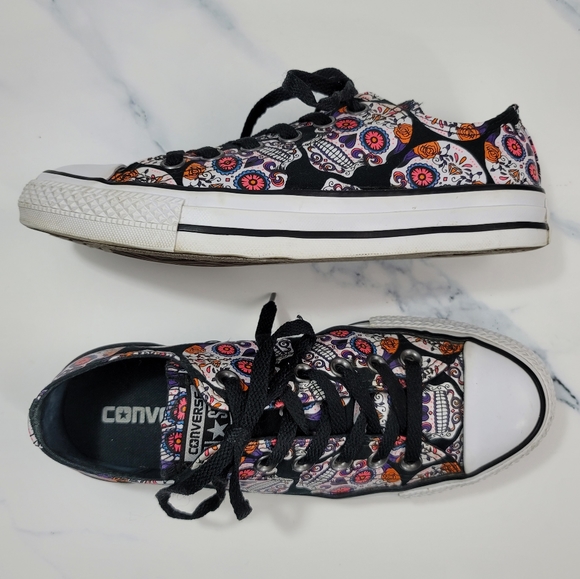 Converse All Star Sugar Skull Shoes Womens Sz 6.5 - Picture 1 of 13
